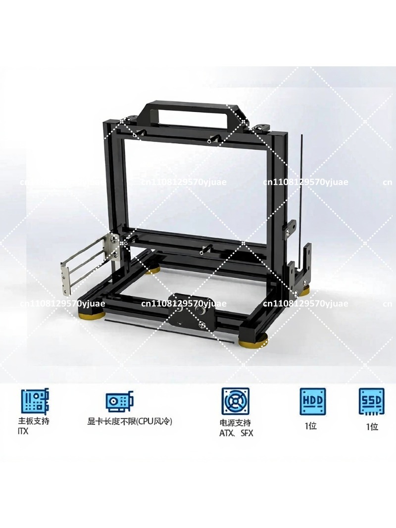 Aluminum Open Frame Test Bench Water Cooling - โครงแท่นทดสอบคอมพิวเตอร์แบบเปิดโล่งทำจากอะลูมิเนียม, รองรับ ATX MATX ITX Mini
