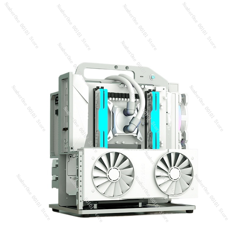 Aluminum Open Frame Test Bench Water Cooling - เมนบอร์ด MATX อลูมิเนียมอัลลอยด์ แร็คแชสซีแบบพกพา โครงเปิด รองรับระบบระบายความร้อนด้วยน้ำ